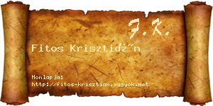 Fitos Krisztián névjegykártya
