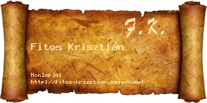 Fitos Krisztián névjegykártya